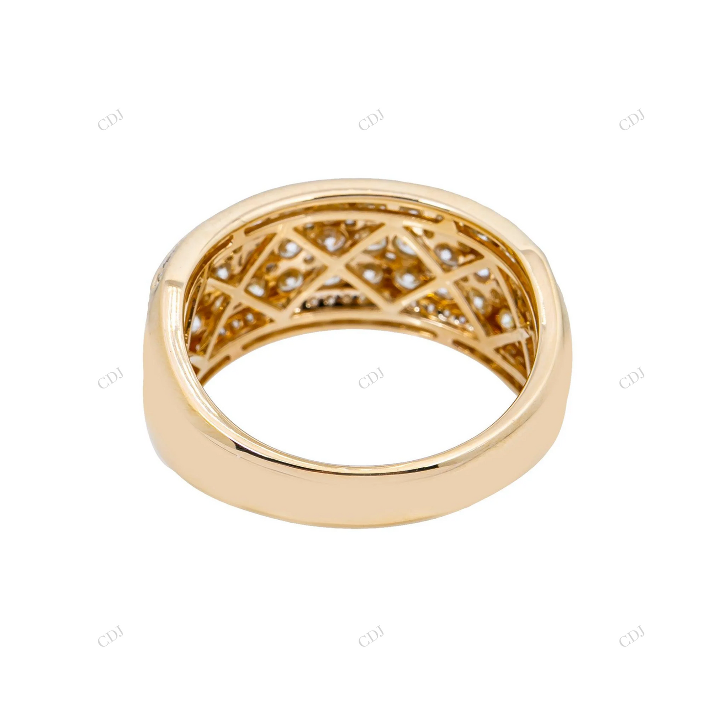 Iced Out Multi Row Round Moissanite Ring hip hop jewelry customdiamjewel