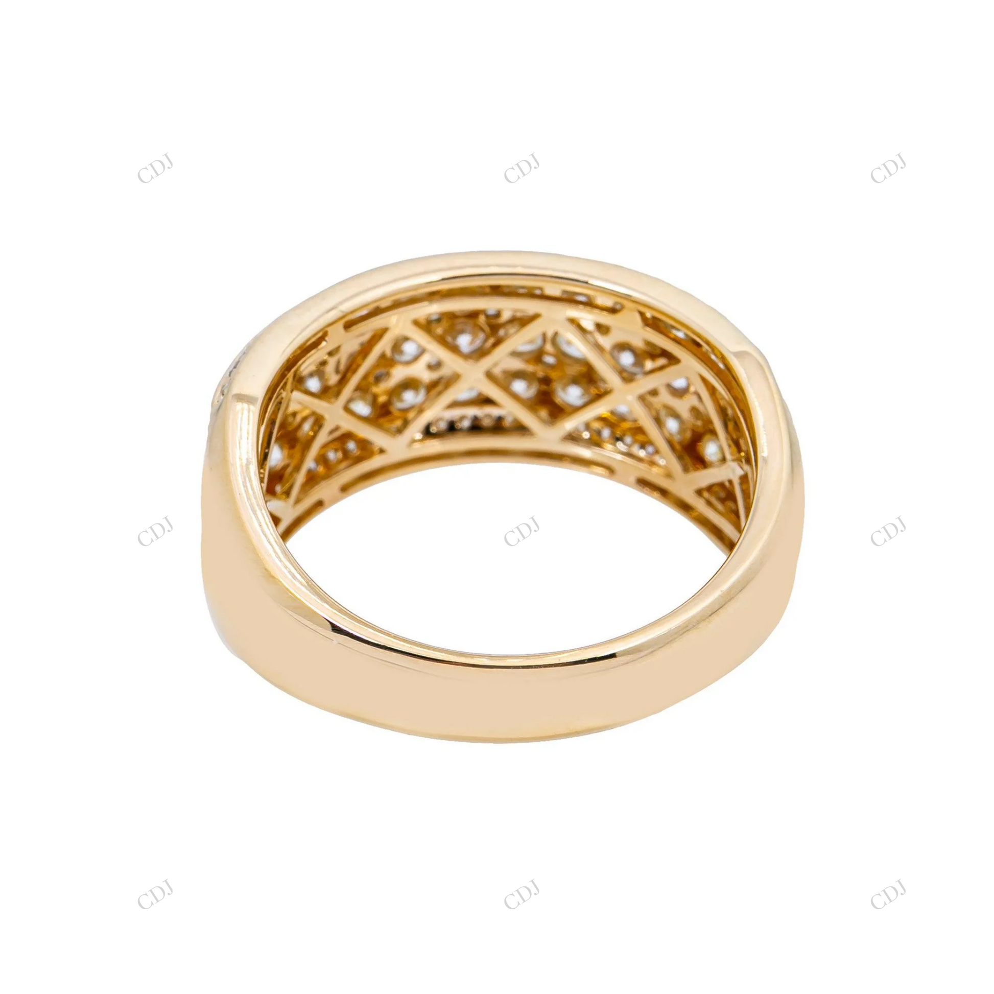 Iced Out Multi Row Round Moissanite Ring hip hop jewelry customdiamjewel