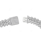 Round & Baguette Moissanite White Gold Cuban Link Bracelet CustomDiamJewel