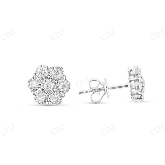0.30 CT White Gold Flower Bezel Set Stud Earrings Stud earrings CustomDiamJewel