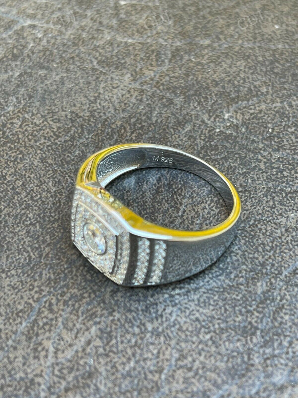 Round Cut Moissanite Hip Hop Ring  customdiamjewel   