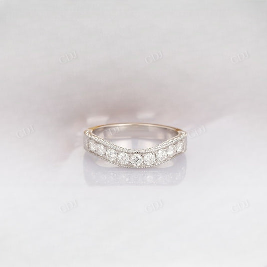 0.80CTW Natural Diamond Milgrain Curved Wedding Band Wedding Band customdiamjewel   