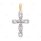 Link Style Two Tone Gold Lab Grown Diamond Cross Pendant Hip Hop Pendent CustomDiamJewel