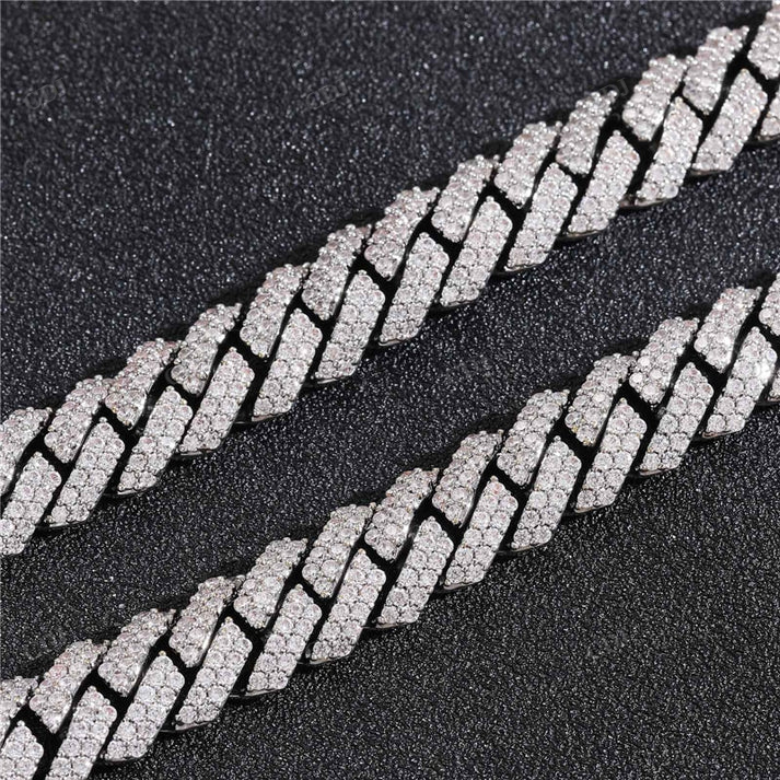 10MM Iced Out Diamond Cuban Chain hip hop jewelry CustomDiamJewel