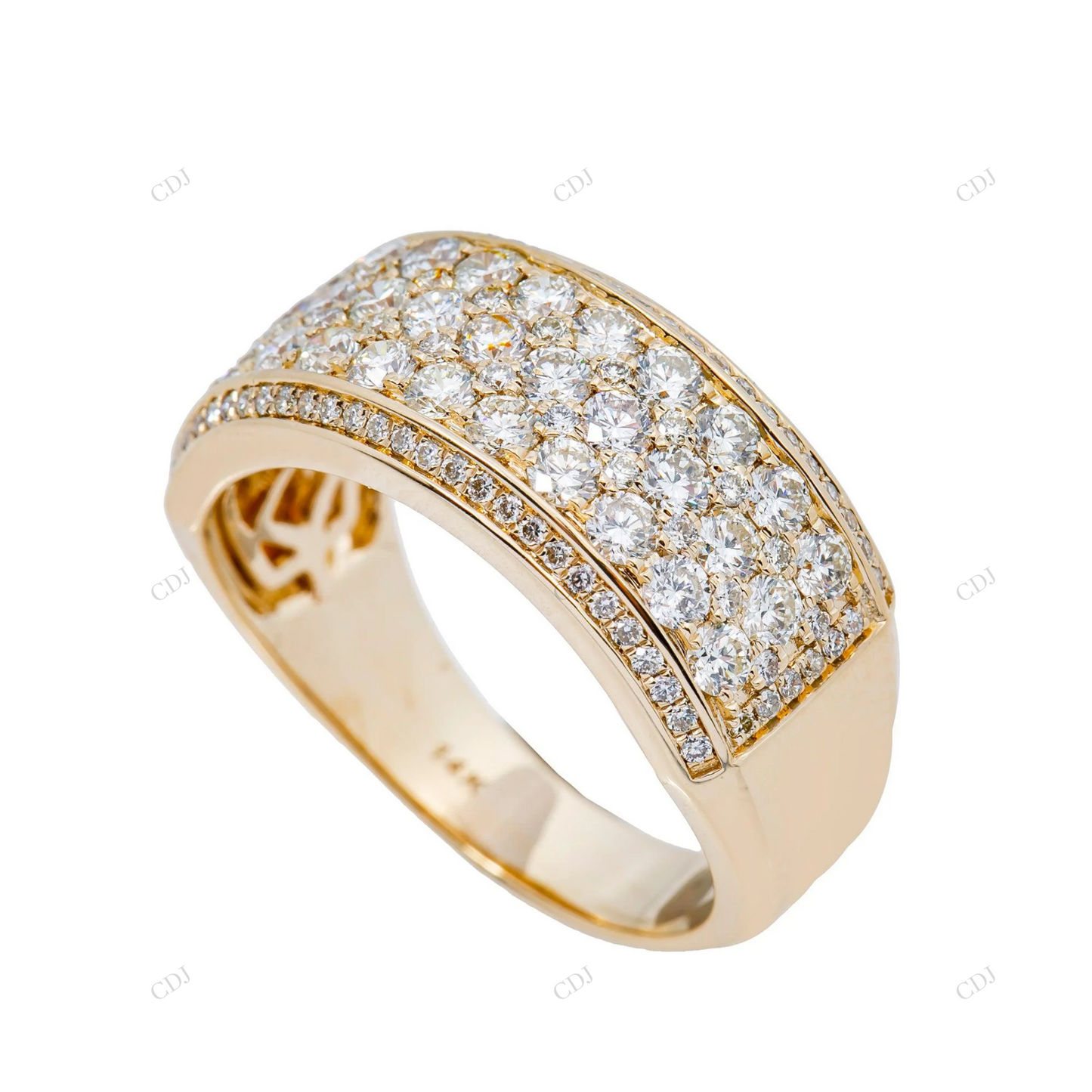 Iced Out Multi Row Round Moissanite Ring hip hop jewelry customdiamjewel