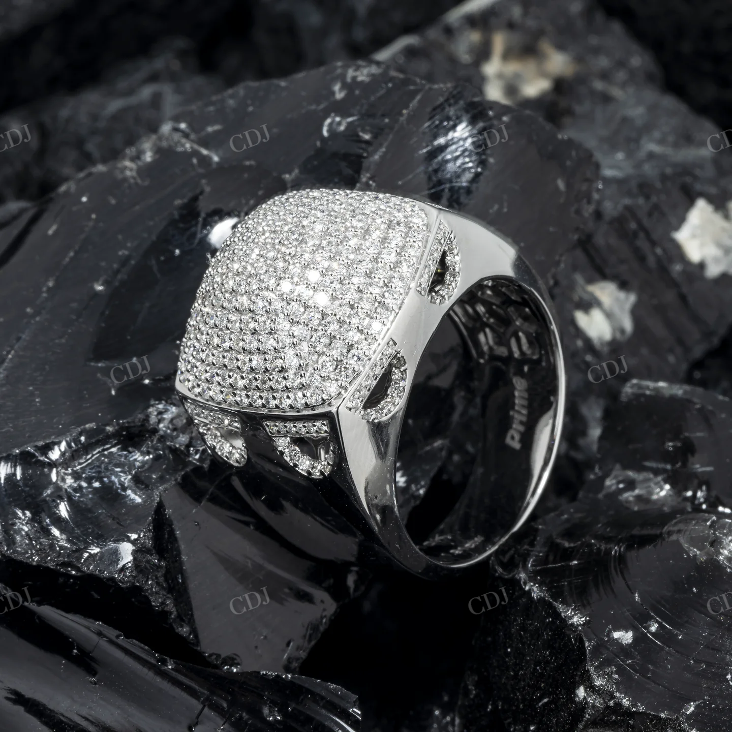 Sterling Silver Moissanite Cluster Ring hip hop ring customdiamjewel