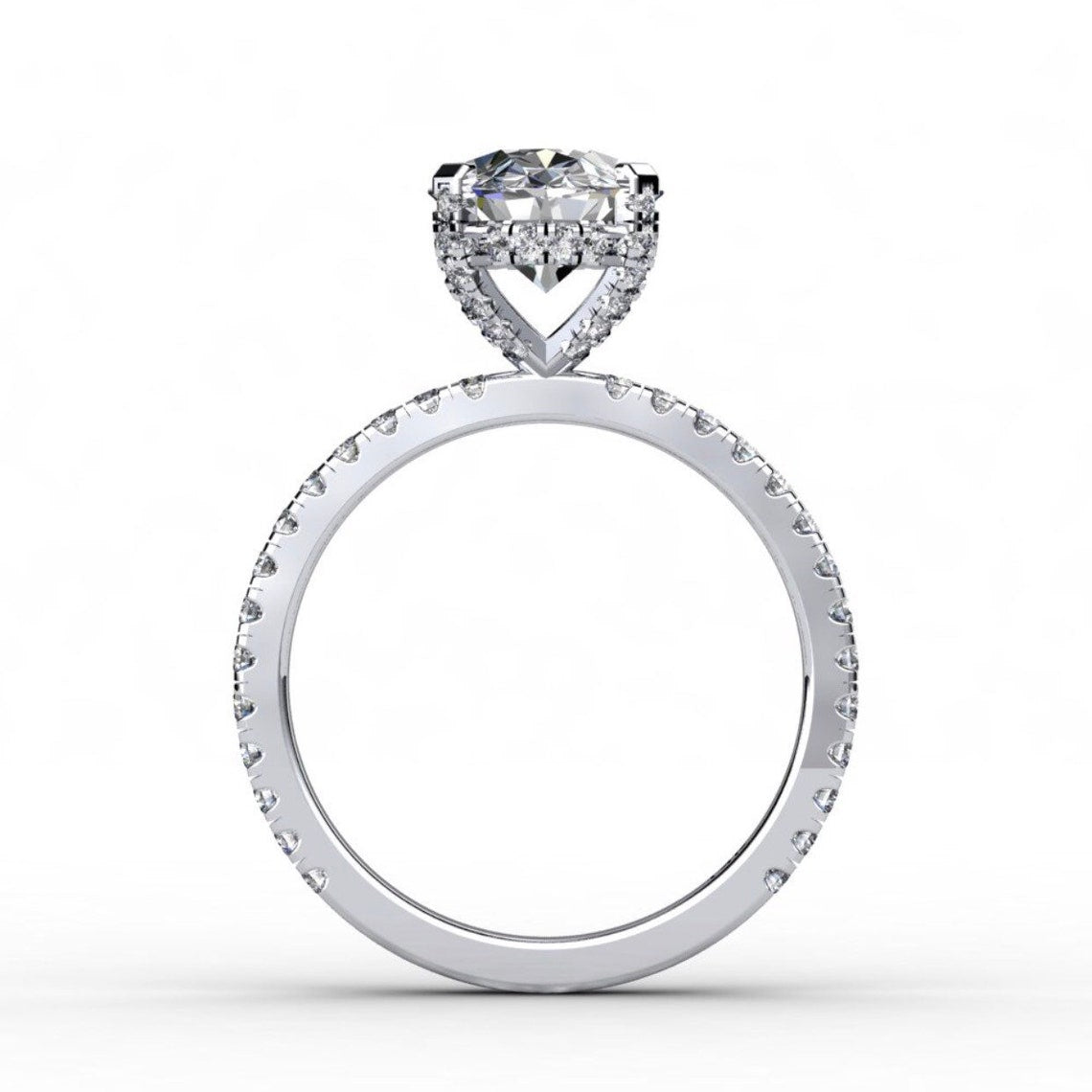 Oval Moissanite 3/4 Eternity  Engagement Ring  customdiamjewel   