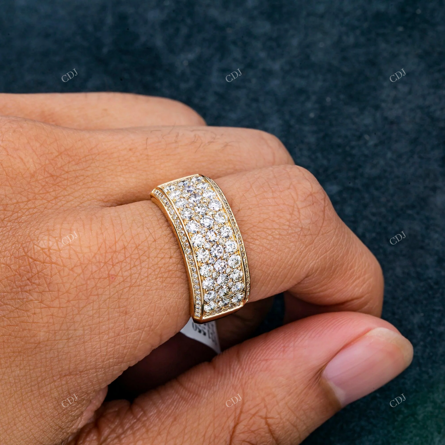 Iced Out Multi Row Round Moissanite Ring hip hop jewelry customdiamjewel