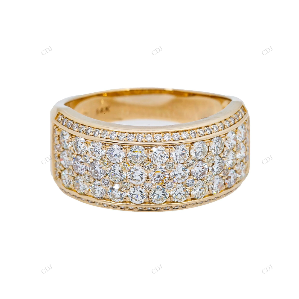 Iced Out Multi Row Round Moissanite Ring hip hop jewelry customdiamjewel