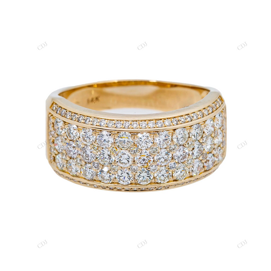 Iced Out Multi Row Round Moissanite Ring hip hop jewelry customdiamjewel