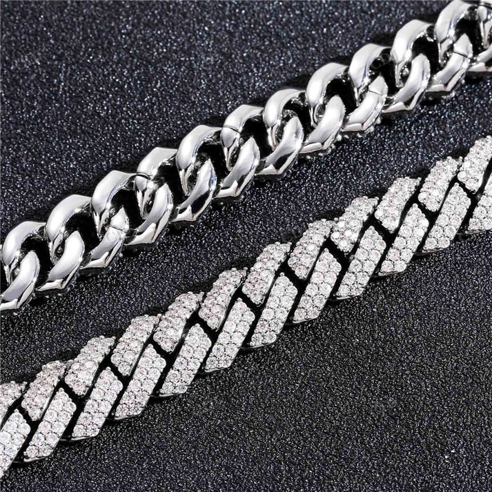 10MM Iced Out Diamond Cuban Chain hip hop jewelry CustomDiamJewel