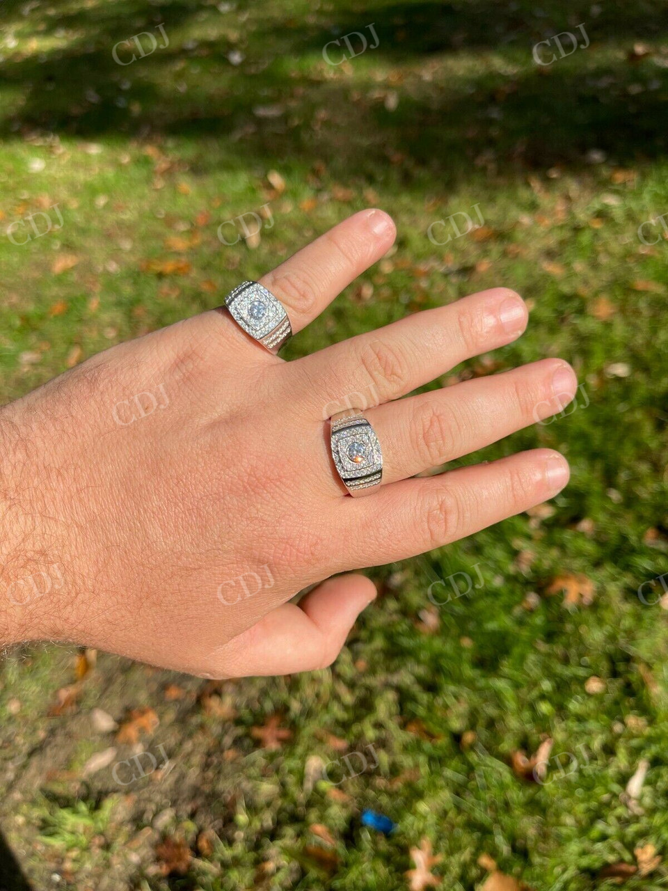 Round Cut Moissanite Hip Hop Ring  customdiamjewel   