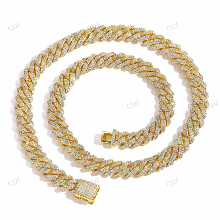 10MM Iced Out Diamond Cuban Chain hip hop jewelry CustomDiamJewel