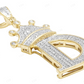 1.75" 0.55 CTW 10K Gold Natural Diamond Crown Initial "D" Pendant CustomDiamJewel
