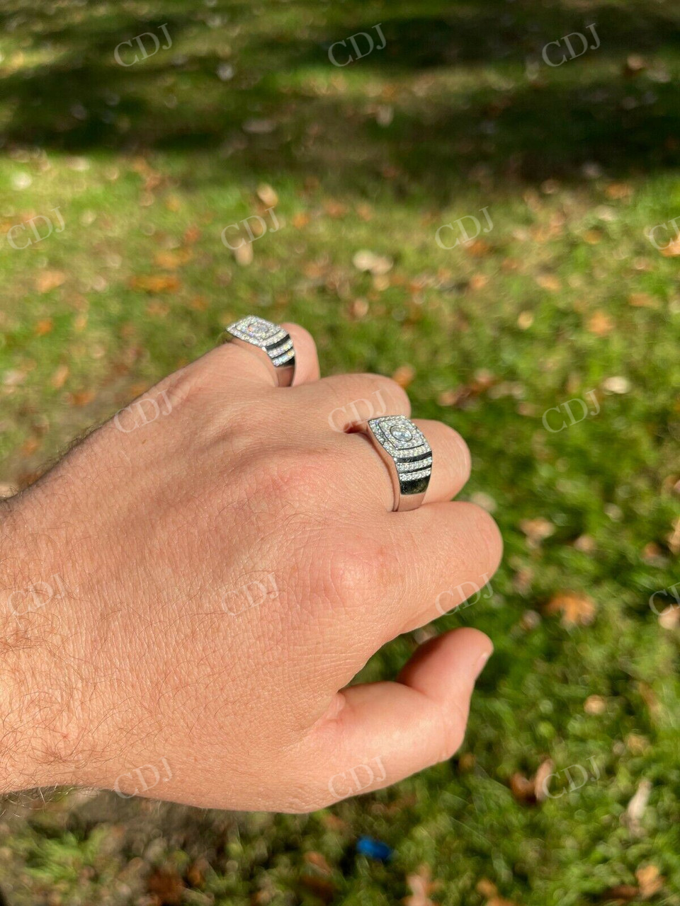 Round Cut Moissanite Hip Hop Ring  customdiamjewel   