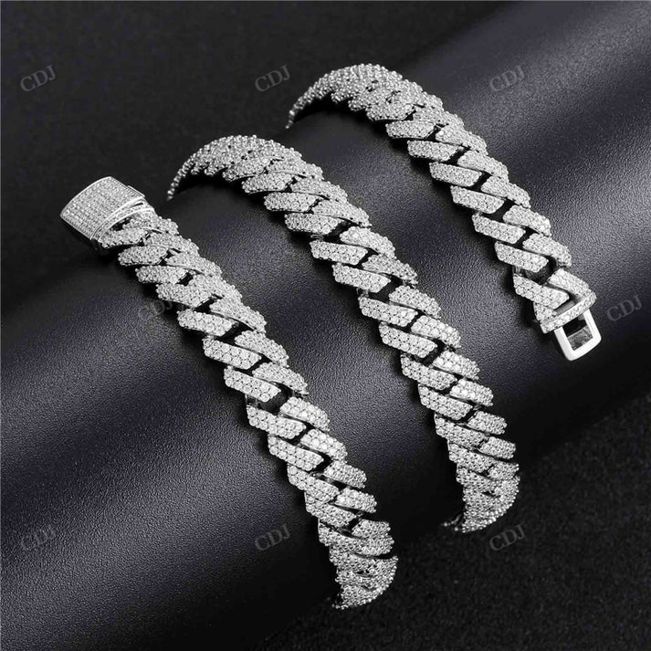 10MM Iced Out Diamond Cuban Chain hip hop jewelry CustomDiamJewel