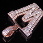 1.5" 1.9 CTW Solid Two Tone Gold Diamond Initial 'W' Letter Pendant CustomDiamJewel