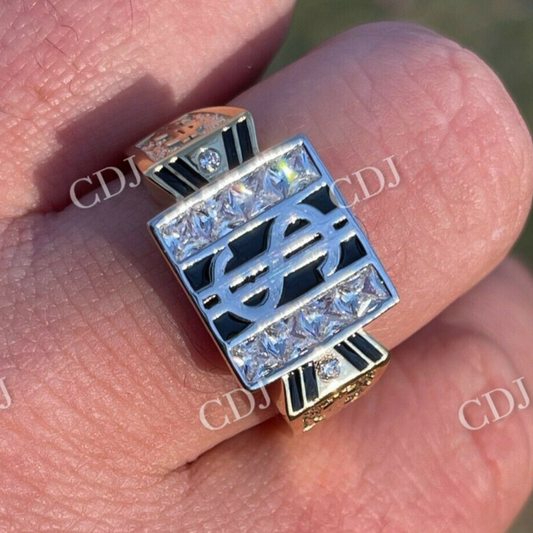 Two Tone Dollar Sign Money Ring  customdiamjewel   