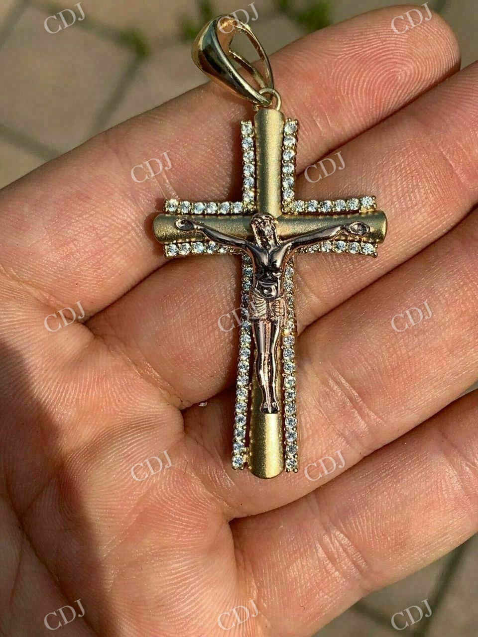 Cross Jesus Diamond Pendant  customdiamjewel   