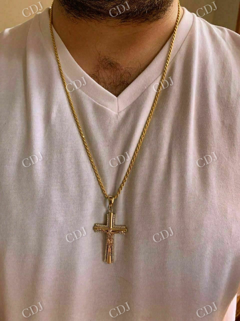 Cross Jesus Diamond Pendant  customdiamjewel   