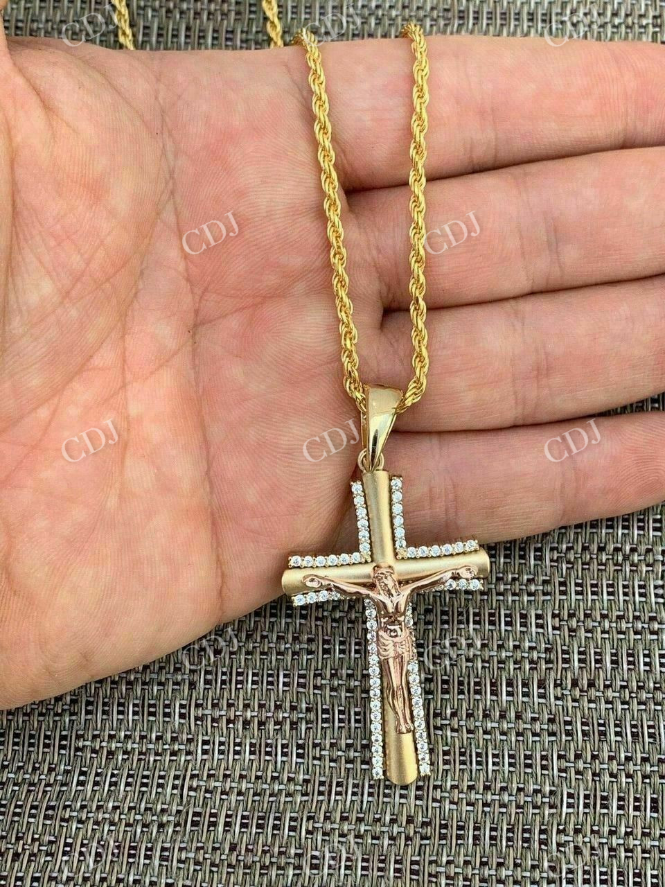 Cross Jesus Diamond Pendant  customdiamjewel   