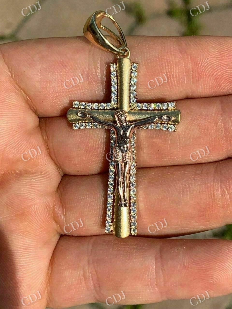 Cross Jesus Diamond Pendant  customdiamjewel   