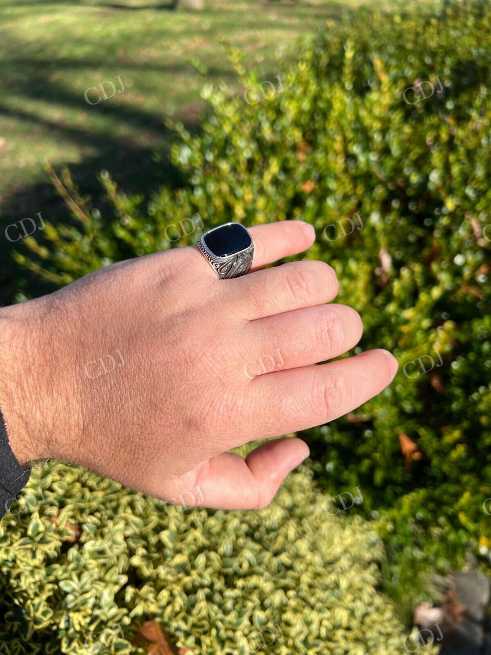 Black Onyx Horse Design Ring For Men's  customdiamjewel   