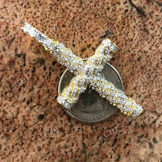Rope Style Cross Hip Hop Pendant  customdiamjewel   