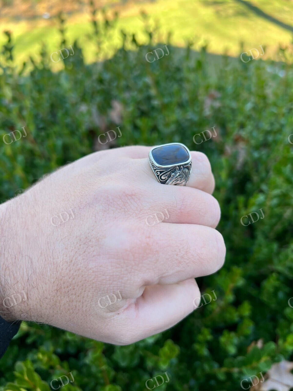 Black Onyx Horse Design Ring For Men's  customdiamjewel   