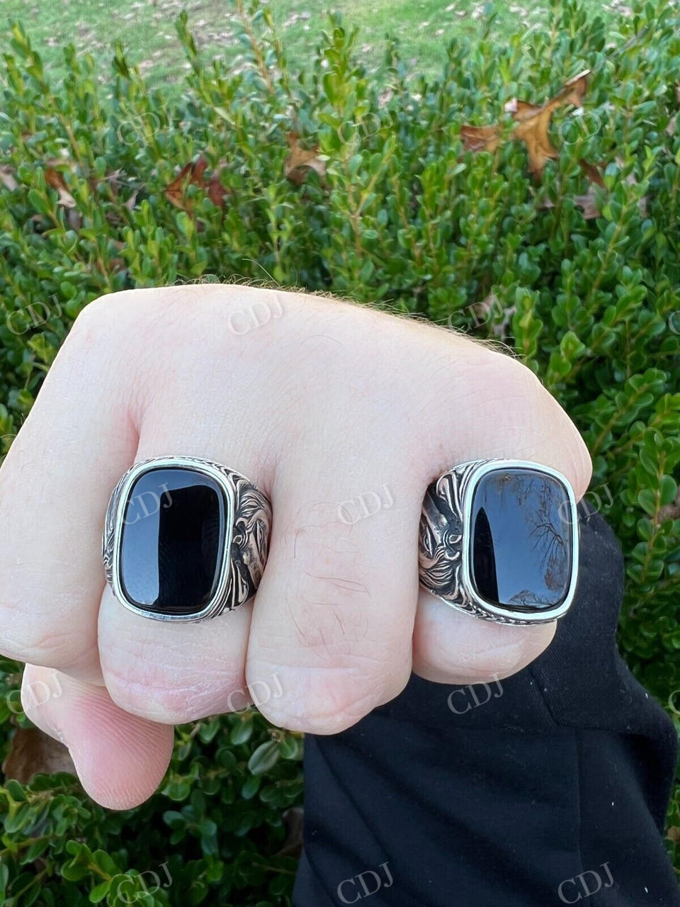Black Onyx Horse Design Ring For Men's  customdiamjewel   