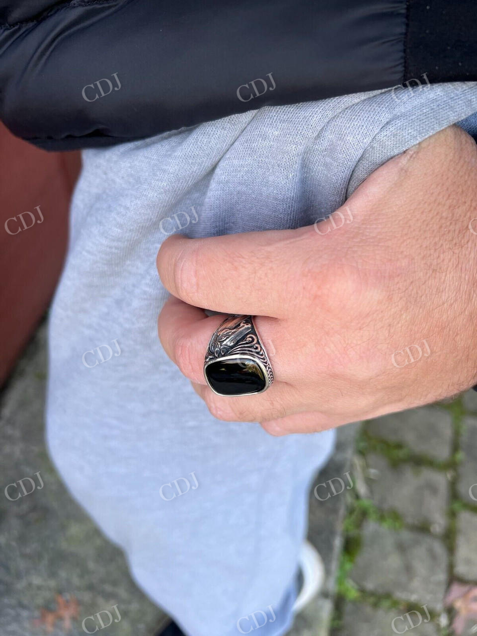 Black Onyx Horse Design Ring For Men's  customdiamjewel   