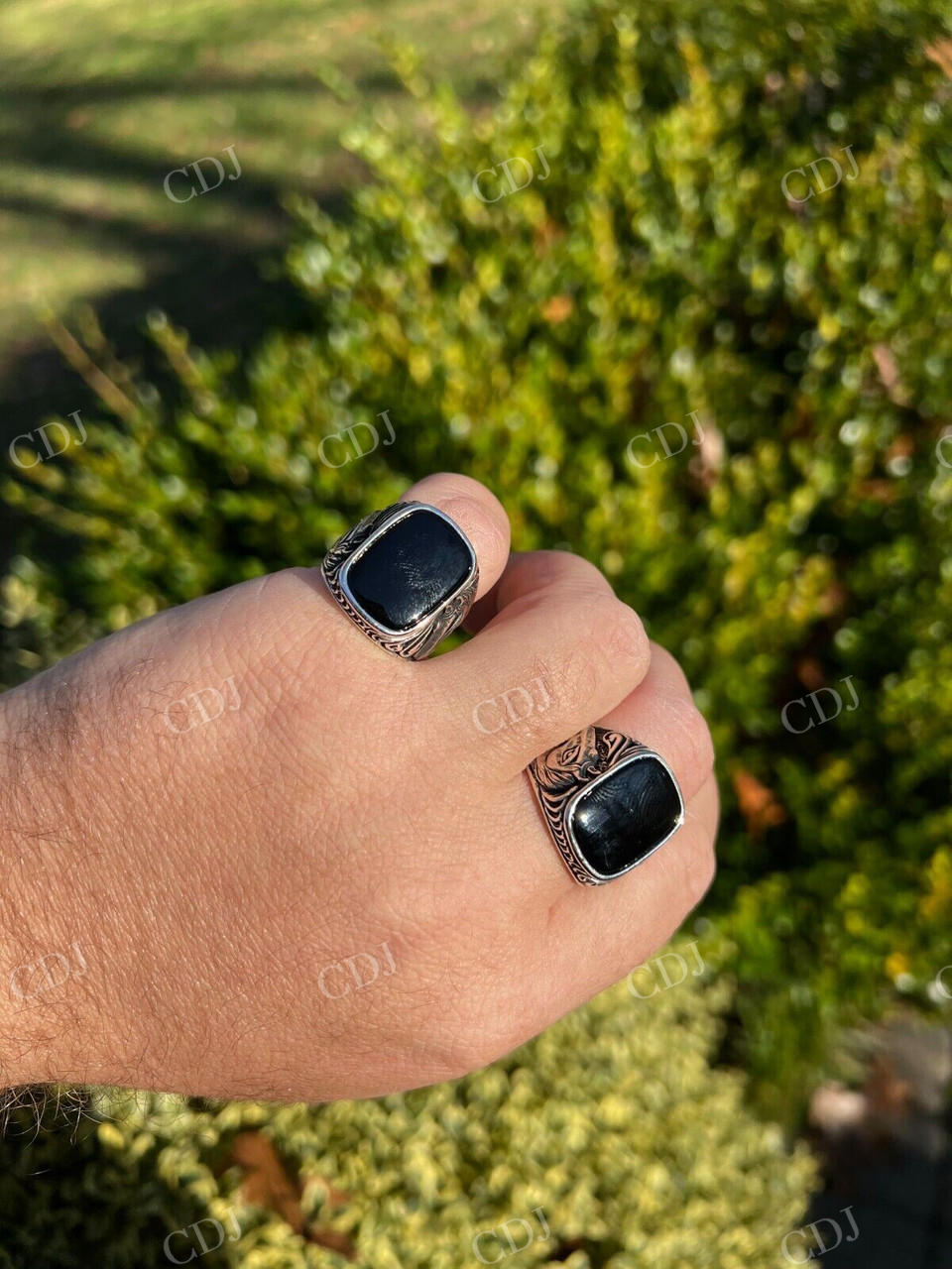 Black Onyx Horse Design Ring For Men's  customdiamjewel   