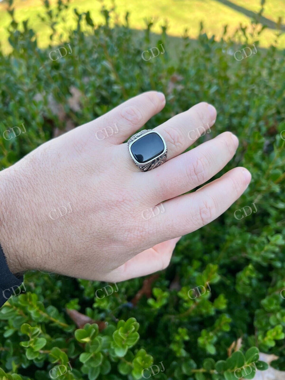Black Onyx Horse Design Ring For Men's  customdiamjewel   