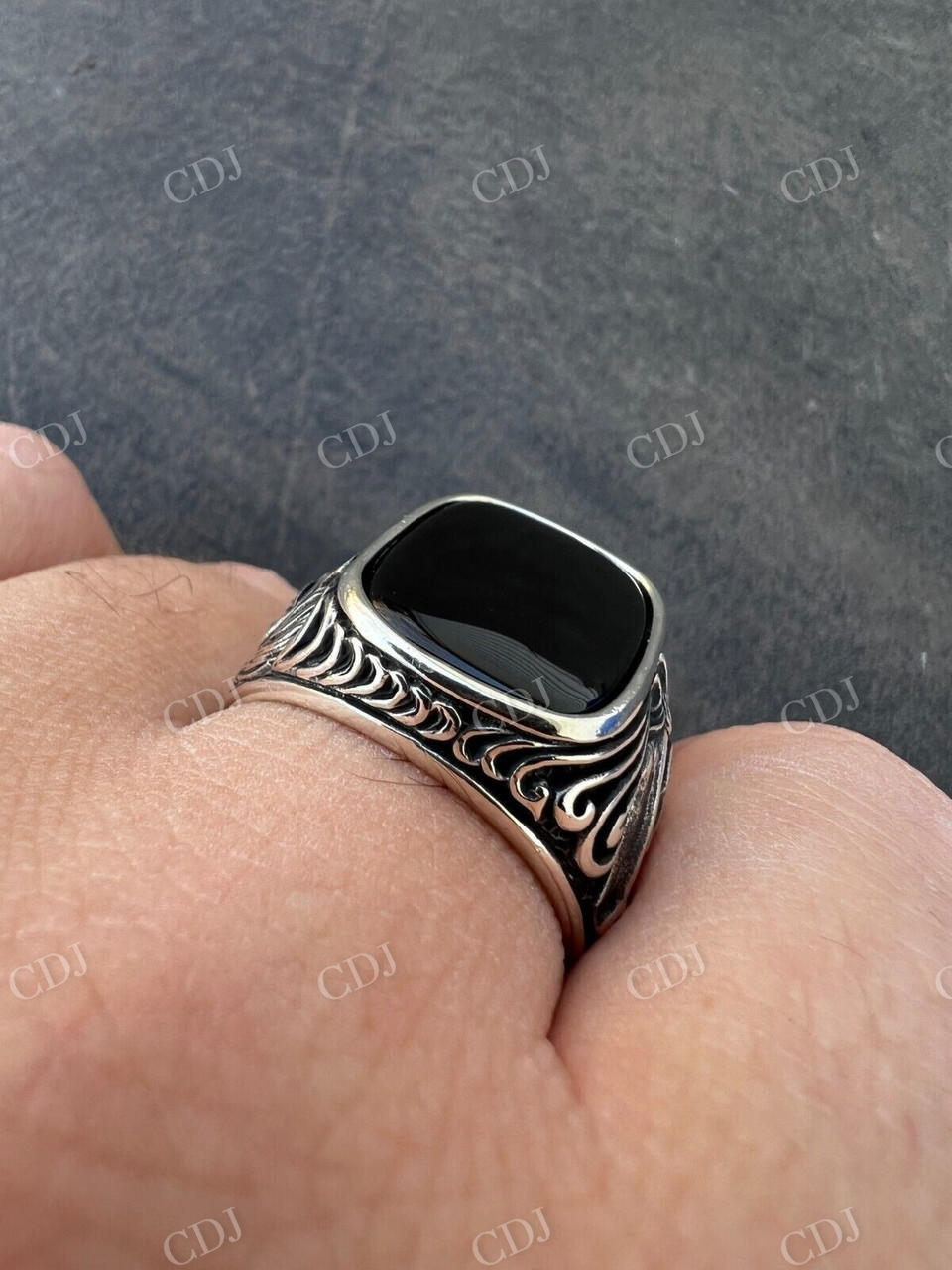 Black Onyx Horse Design Ring For Men's  customdiamjewel   