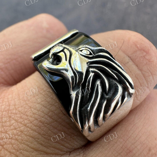 Sterling Silver Black Onyx Men's Ring  customdiamjewel   