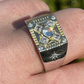 Hip Hop Solid Gold Bezel Set Solitaire Men's Ring  customdiamjewel   