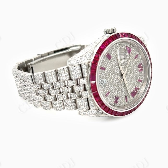 Customized Pink Diamond Bezel Men's Rolex Watch customdiamjewel