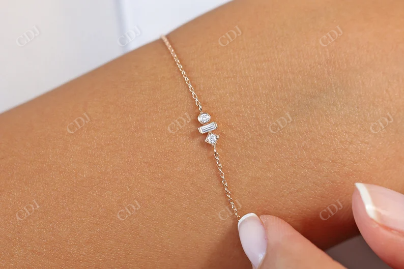 0.10CTW Moissanite Minimalist Diamond Bracelet  customdiamjewel   