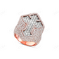 14K Rose Gold Cross Emerald Lab Grown Diamond Ring hip hop jewelry CustomDiamJewel