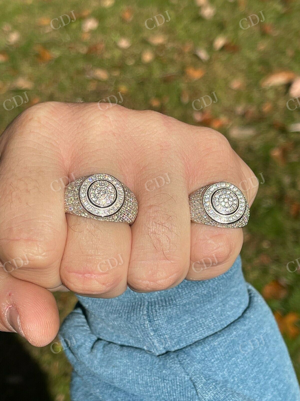 Round Cut Diamond Hip Hop Ring For Men  customdiamjewel   