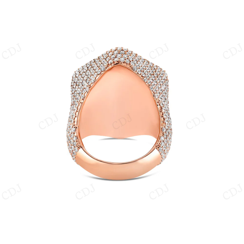 14K Rose Gold Cross Emerald Lab Grown Diamond Ring hip hop jewelry CustomDiamJewel