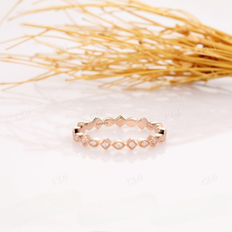 0.18CTW Round Cut CVD Diamond Wedding Band  customdiamjewel   