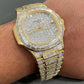 Hip Hop Iced Out Patek Philippe Custom Baguette Cut Diamond Wrist Watch customdiamjewel