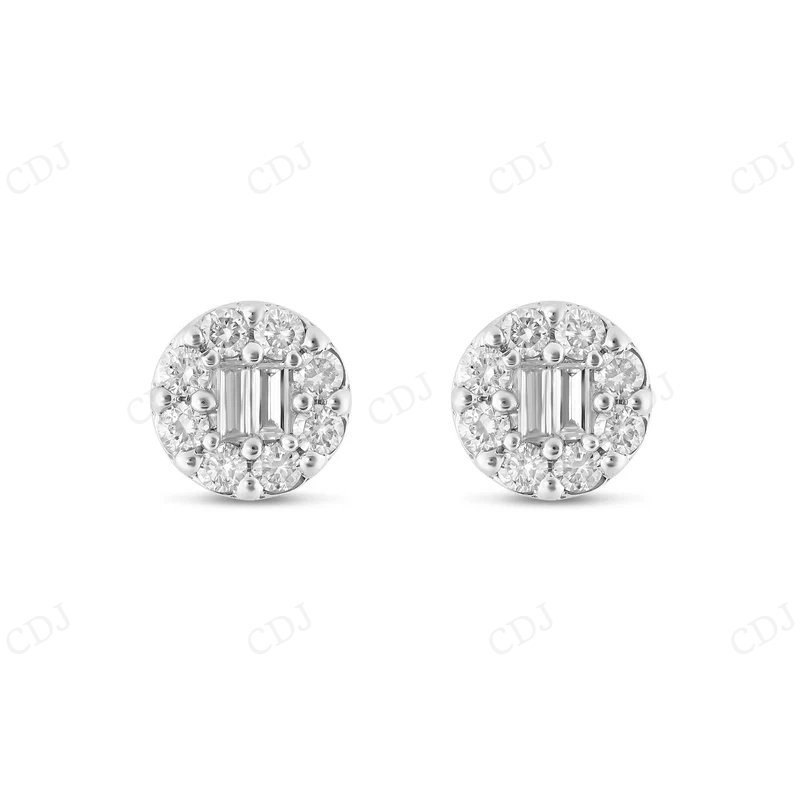 White Gold Moissanite Cluster Stud Earrings Stud earrings CustomDiamJewel