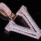 1.5" 1.75 CTW 18K Gold Real Diamond Custom 3D Initial 'V' Letter Pendant CustomDiamJewel