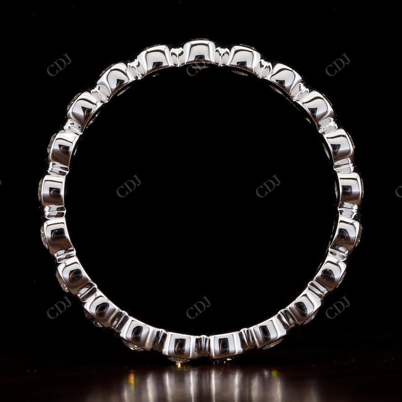 White Gold Bezel Set Natural Diamond Wedding Band  customdiamjewel   