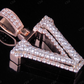 1.5" 1.75 CTW 18K Gold Real Diamond Custom 3D Initial 'V' Letter Pendant CustomDiamJewel