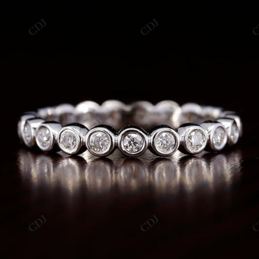 0.45CTW Bezel Set Round Lab Grown Diamond Stacking Band  customdiamjewel 10KT White Gold VVS-EF