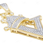 1.6" 0.50 CTW 10K Gold Natural Diamond Crown Initial "V" Pendant CustomDiamJewel