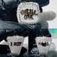 Men's Iced Out Hip Hop Custom Made Letter Name Champion Ring hip hop jewelry CustomDiamJewel   
